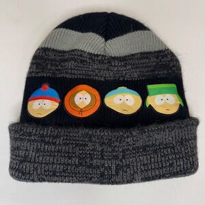 South Park Black Beanie Hat Knit Cap Characters Stan Kyle Cartman Kenny One Size
